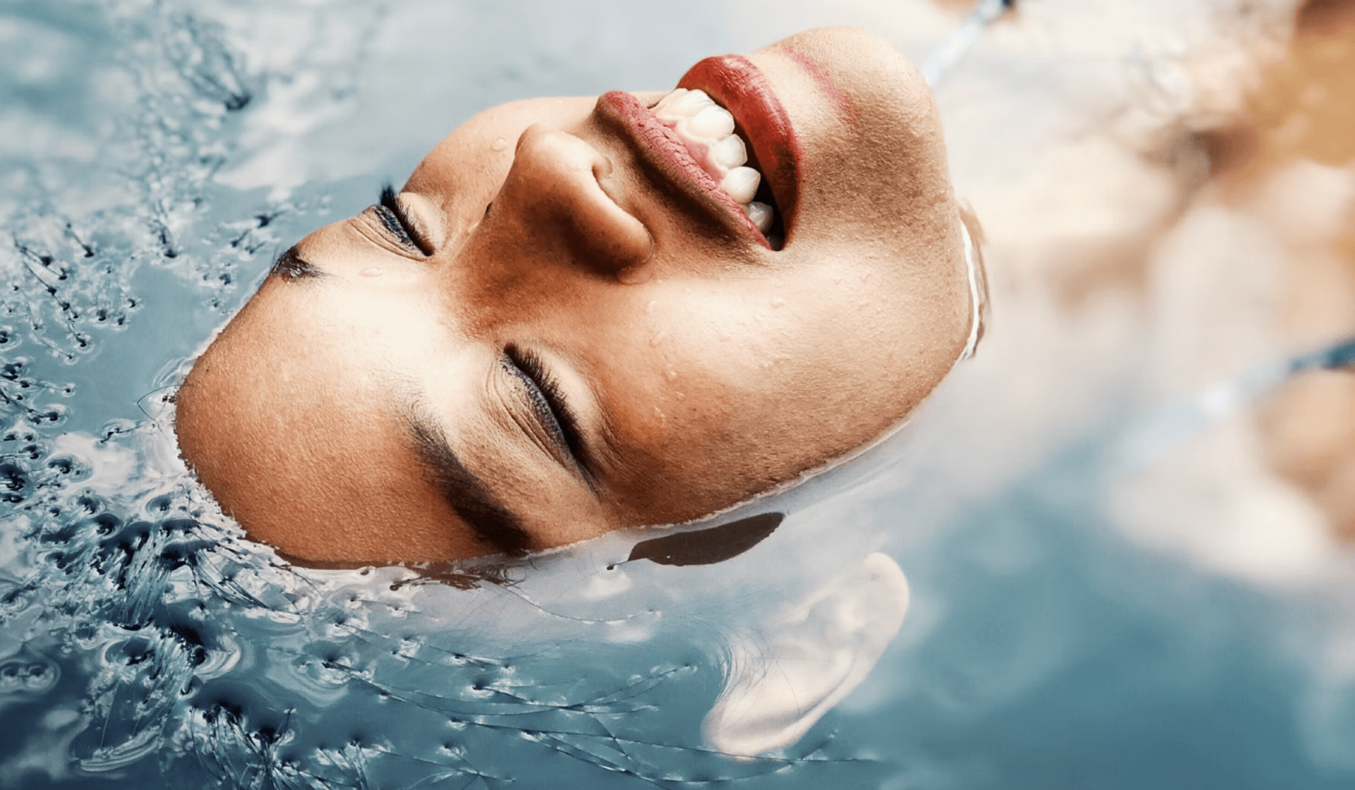 woman lying in water