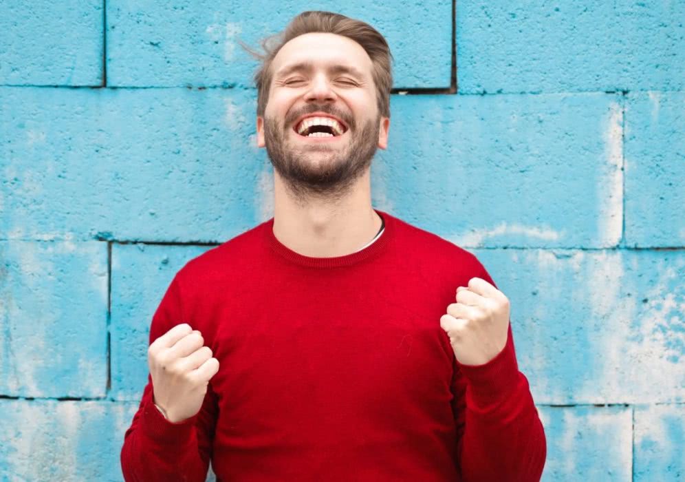 man wearing red shirt