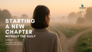 Woman standing at a crossroads at dawn symbolising life decisions and new chapters