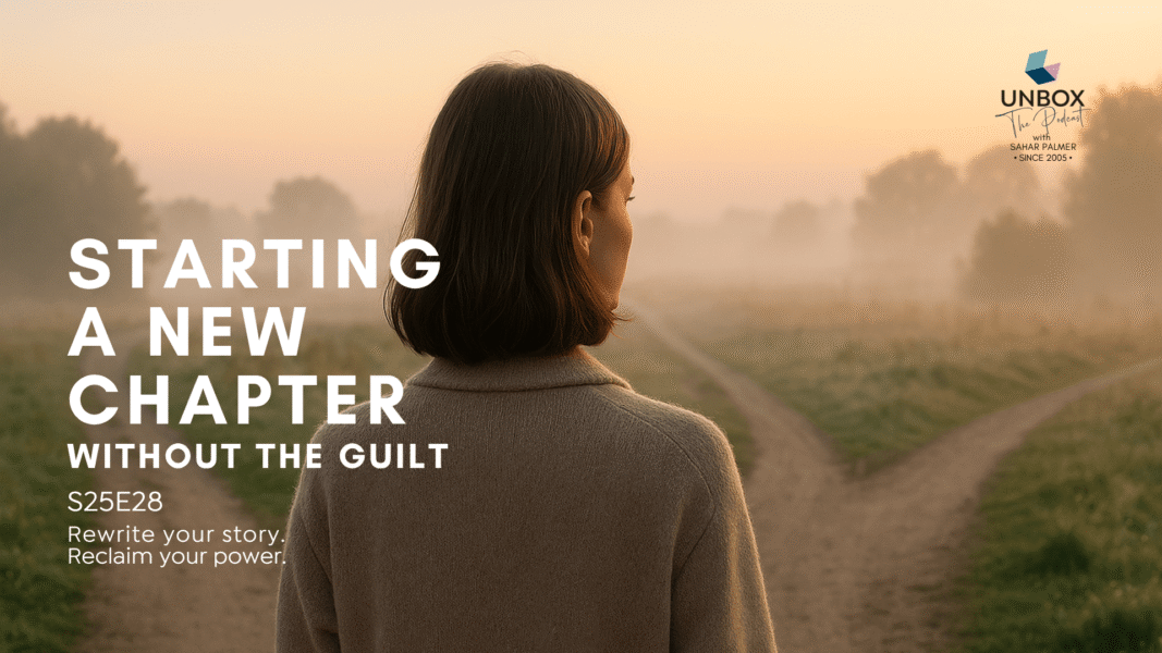 Woman standing at a crossroads at dawn symbolising life decisions and new chapters