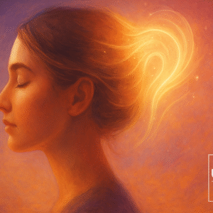 Podcast thumbnail with the title “Intuition Is The New Intelligence – Are You Listening To Your Inner Voice?”. On the right, a serene painting of a woman in profile with eyes closed, glowing light flowing from her head into a warm purple and orange background. On the left, the Unbox The Podcast logo with Sahar Palmer.