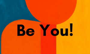 Abstract digital painting in bold contemporary colours symbolising courage and transformation. The image features large organic shapes in deep blue, vivid orange, bright red, and golden yellow, blending together with textured brushstrokes to evoke energy, balance, and emotional strength.