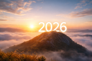 Dawn light over a calm landscape representing clarity and coherence for 2026.