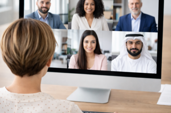 Leadership Circle for Business Leaders online session with mixed corporate team attending via video call led by Sahar Palmer