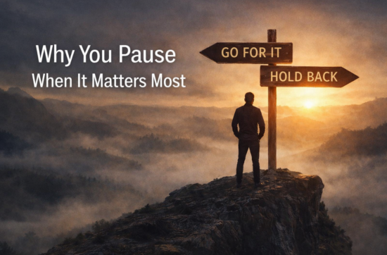 Leader hesitating in a key moment, reflecting decision making, clarity, and why you hesitate under pressure
